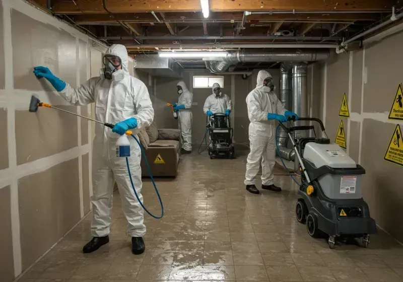 Basement Moisture Removal and Structural Drying process in Jefferson Heights, NY